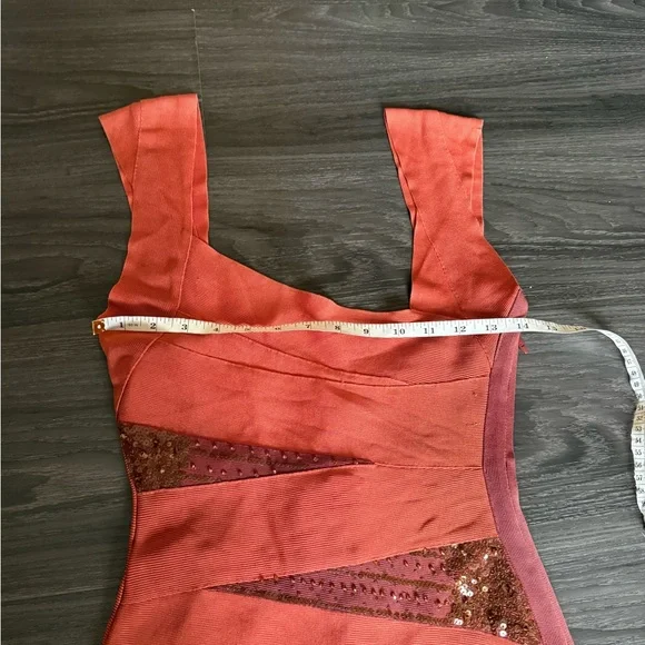 Herve Leger Asymmetrical Bandage Dress in Brightflame Orange - Picture 10 of 14